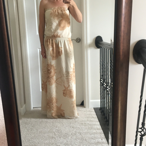 Boston Proper strapless seashell maxi dress size medium B8 - Picture 3 of 8